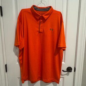 Under Amrour Polo Shirt HeatGear XXL Orange NWT